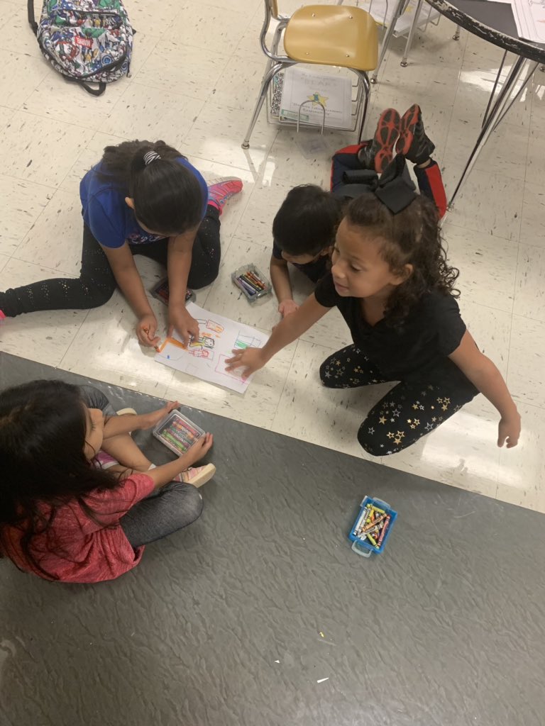 annaespangler's tweet photo. Drafting the setting for our puppet shows to teach others how to be good citizens. One comment I heard while walking around: “Teamwork makes the dream work” ❤️❤️❤️ @brookhillelem #iteachK https://t.co/NRAs8UazJO