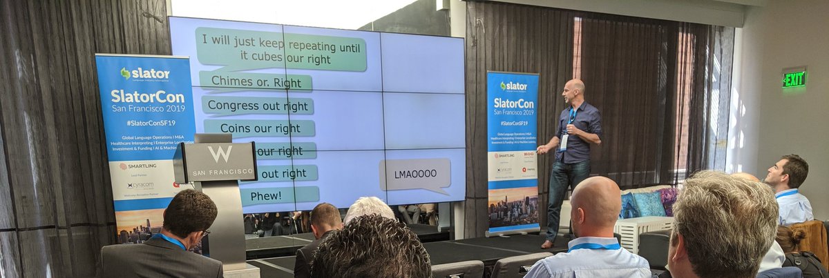 Mark Brayan of <a href="/AppenGlobal/">Appen</a> on the limitations of voice recognition today: "We are supposed to train it, but it trains us." #slatorconsf19