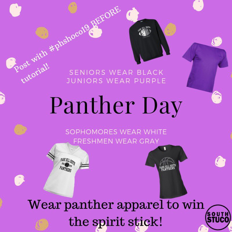 SOUTH_STUCO's tweet photo. TOMORROW IS THE DAY! Get ready for a jam packed, fun, and spirited day! Make sure to dress in your grade’s color for a better chance to win the spirit stick! We hope you’ve had fun this week and let’s keep the fun going into tomorrow’s events! #phshoco19 https://t.co/T2z6oOt02m