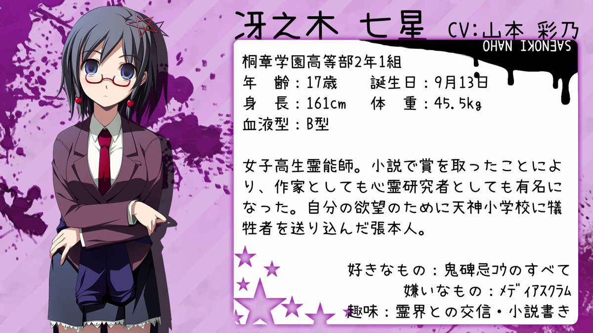 そう言えば今日は #冴之木七星 の誕生日だったな 誕生日おめでとう