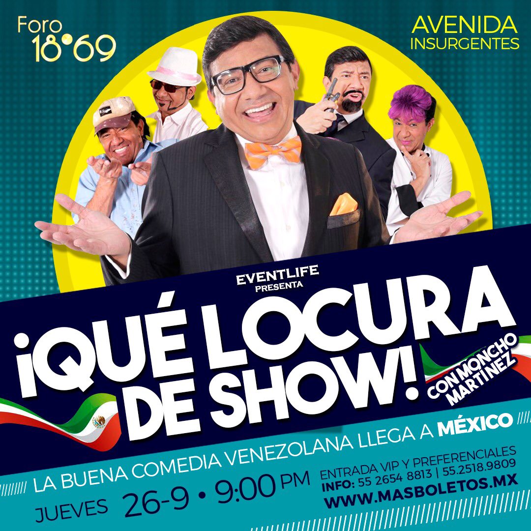 Falta poco para que llegue <a href="/Monchomartinez/">Moncho Martinez</a> “El Abusadorcito" con sus divertidos personajes de TV y contagiosas gaitas con Qué Locus de Show X primera vez en CDMX, el Jueves 26 de septiembre en el <a href="/Foro1869/">Foro 1869</a> // Entradas masboletos.mx y 5526548813 <a href="/MASBOLETOS/">MAS BOLETOS</a>
