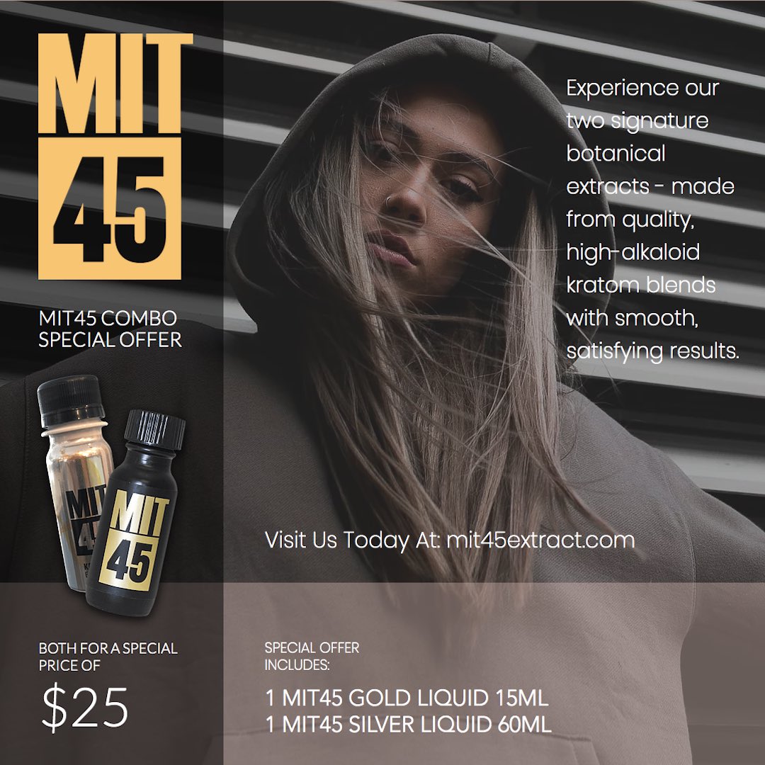 Visit us at mit45extract.com to take advantage of this exclusive offer. While supplies last #MIT45 #kratom
