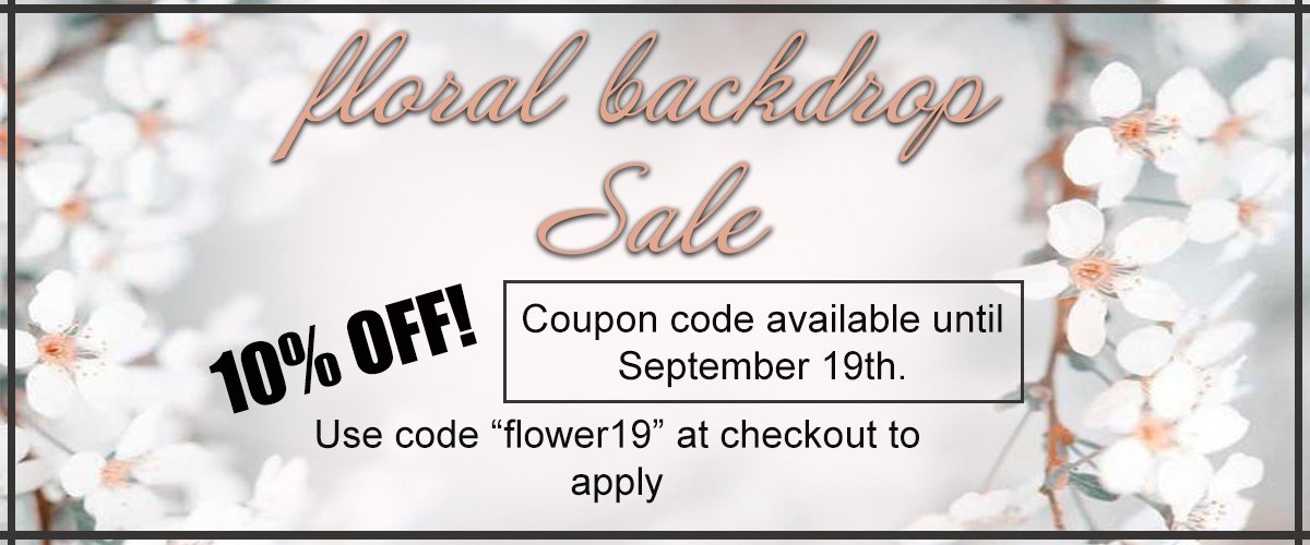 PhotoPie's tweet photo. Floral Backdrop Sale!  10% off all of our Floral Backdrops - https://t.co/Mt5PHRjITz https://t.co/5GOhgBD2qD