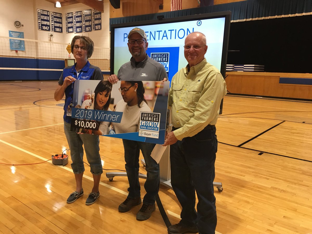 DanDrmaro's tweet photo. I had the honor tonight to present #Banner County Schools with a Check for $10,000 on behalf of my company’s #America’sFarmersGrowRualEducation#BayerCropScience.  Was and always is a special event for me!! https://t.co/uJF4T4hA2s