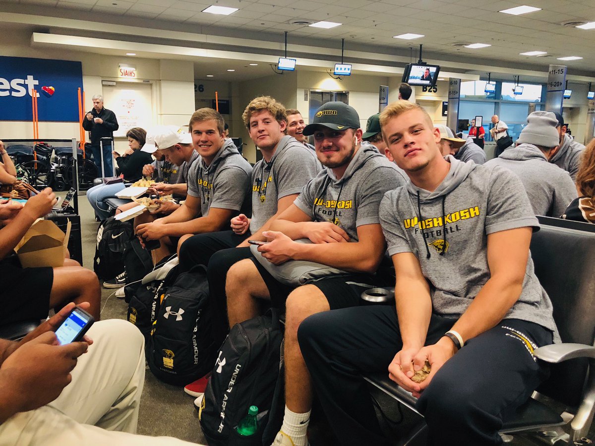 UWOFootball's tweet photo. ✈️  

We’re coming for you, Maryland! 

💛🖤

#BrickByBrick https://t.co/gsvhXDr1D9