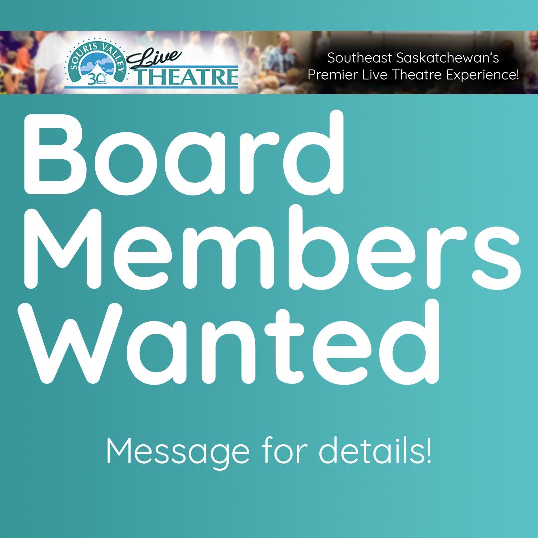 SVTheatreLive's tweet photo. Are you looking for a way to be a part of what happens at the Souris Valley Theatre? If so, we have opportunities for new board members! Send us a message for more details 💌 #SVT30 #ThisIsLiveTheatre https://t.co/HsXJibD4Bh