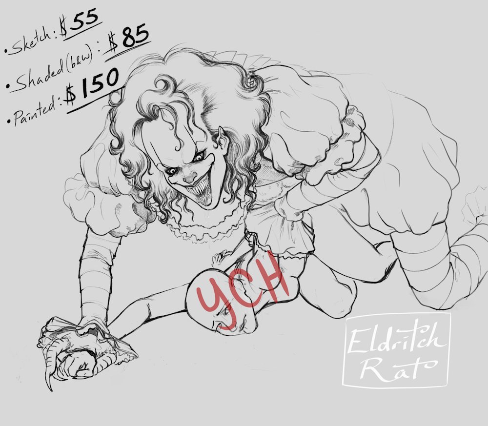 Pennywise YCH DM me to claim a slot Open YCH: more than one person can have...