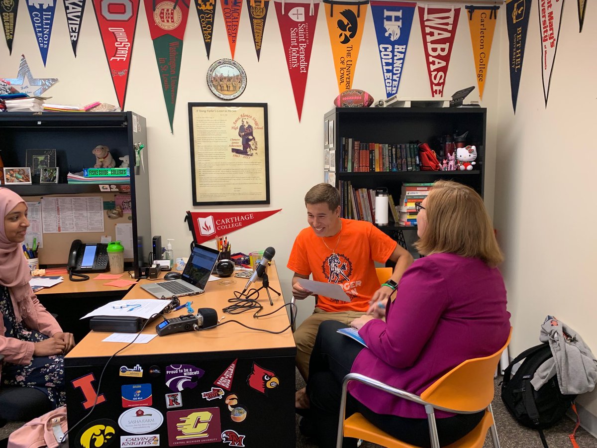 stagg_sslt's tweet photo. So excited to announce our first podcast with our always fantastic ⁦@LoyolaAdmission⁩ rep Mary Alice! Thank you for helping our team start things off right! ⁦@StaggHighSchool⁩ ⁦@ericolsen00⁩ ⁦@aasguidance⁩ https://t.co/DKYeHkZAEx