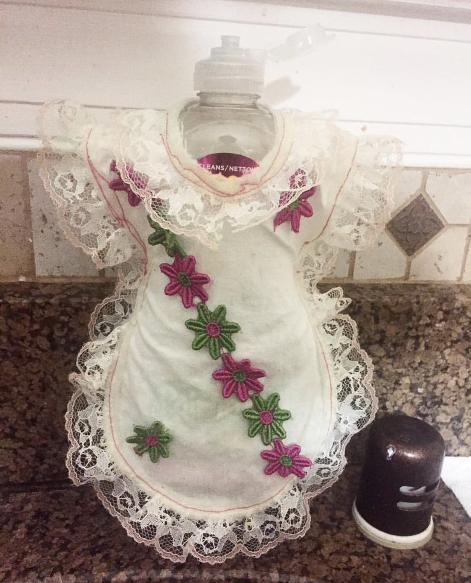 Three years ago my husband’s grandmother moved in with us and on her first night she put a dress on the dish soap. My life hasn’t been the same since 🥴😂 

...this might be a thread