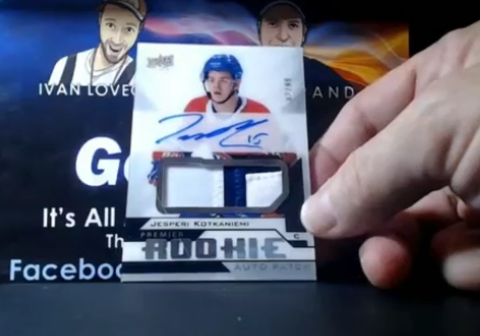 GoGTSLive's tweet image. Great box preview of @upperdecksports Premier Hockey, including this @taikinajalka Auto Patch /99!

RT &amp;amp; Watch Live to enter to win: bit.ly/GTSTwitch 

#WinWithGTS #Hockey #NHL #Autograph