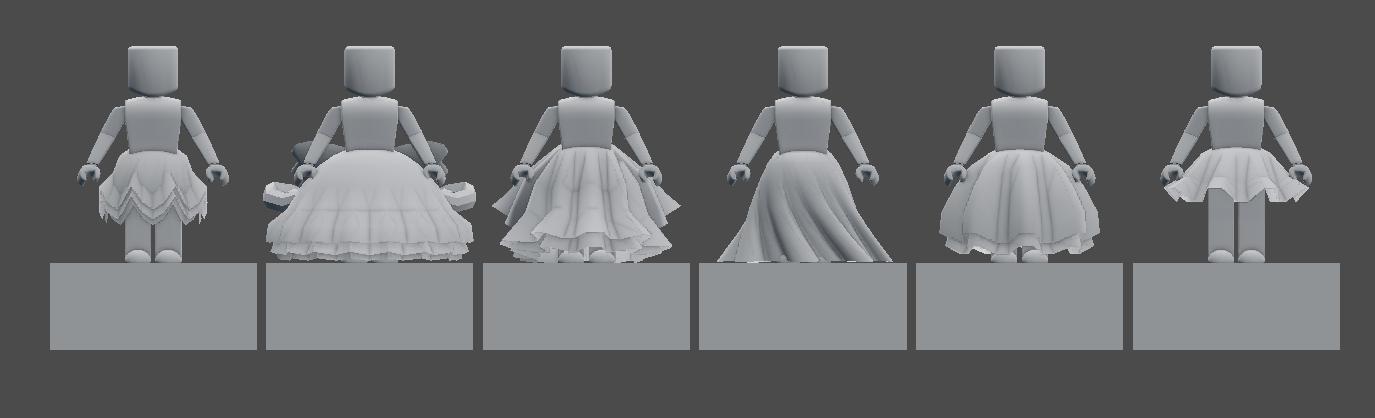 3d render of a roblox character in a white dress