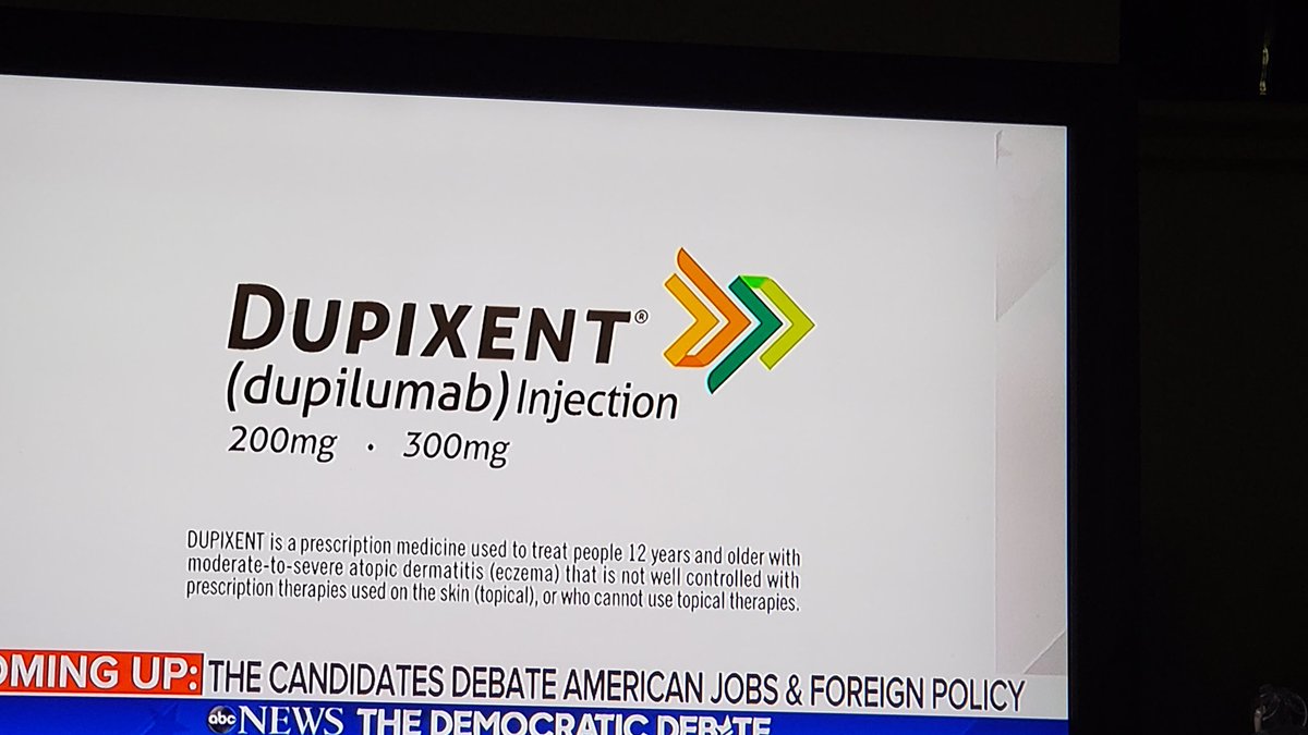 LeftwardSwing's tweet photo. BERNIE WAS RIGHT! 
Ads during #DemocraticDebate include big pharma &amp; the banking industry. 

#DemDebate3 #DemDebate https://t.co/xhGeadCAUV