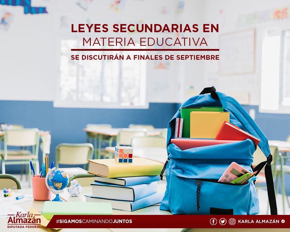 Las leyes secundarias en materia educativa nos importan y son parte fundamental para la transformación del país.

Debido a que queremos escuchar a todos los sectores involucrados, en Diputados Morena acordamos revisarlas hasta ﬁnales de septiembre.

#SigamosCaminandoJuntos