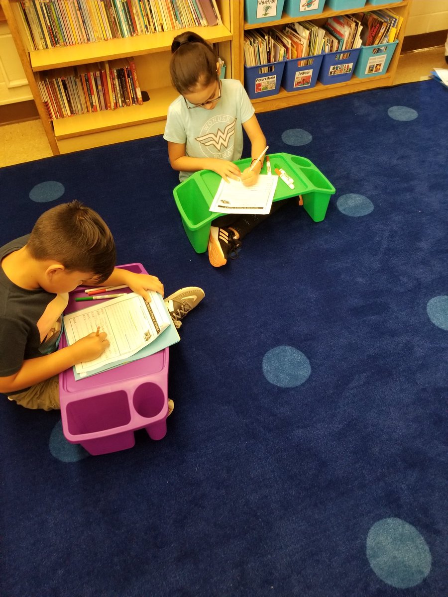 MissVitale's tweet photo. Partner work, using flexible seating, and reading for text evidence makes for a busy morning! #3rdgrade #d84ontrack @D84Pietrini https://t.co/pD6SmZtuI8