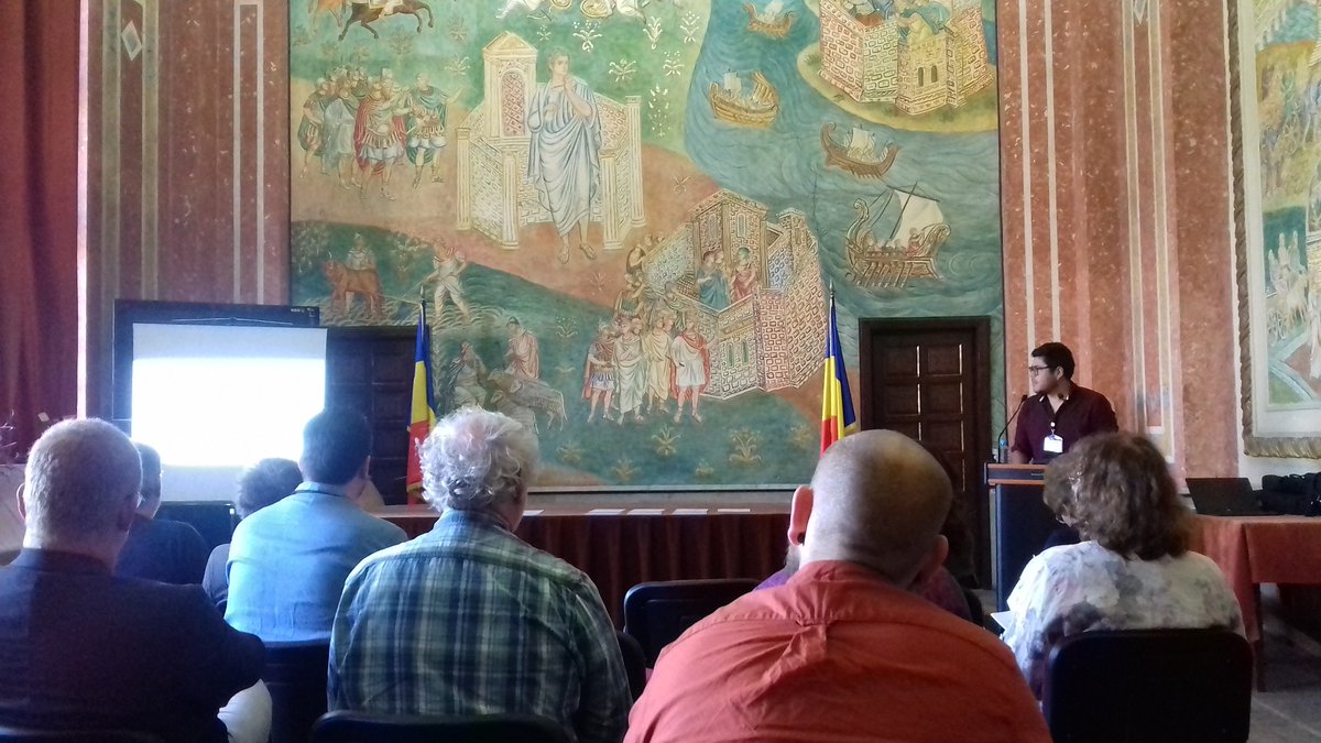 DeodatoTapete's tweet photo. Adrian Oyaneder from @exeteruni presenting now his fascinating PhD work @AerialArchRG on pre-hispanic landscape in  #AtacamaDesert #Chile very arid region but full of human settlements beyond previous knowledge gaps https://t.co/Xz3DpHnH4z