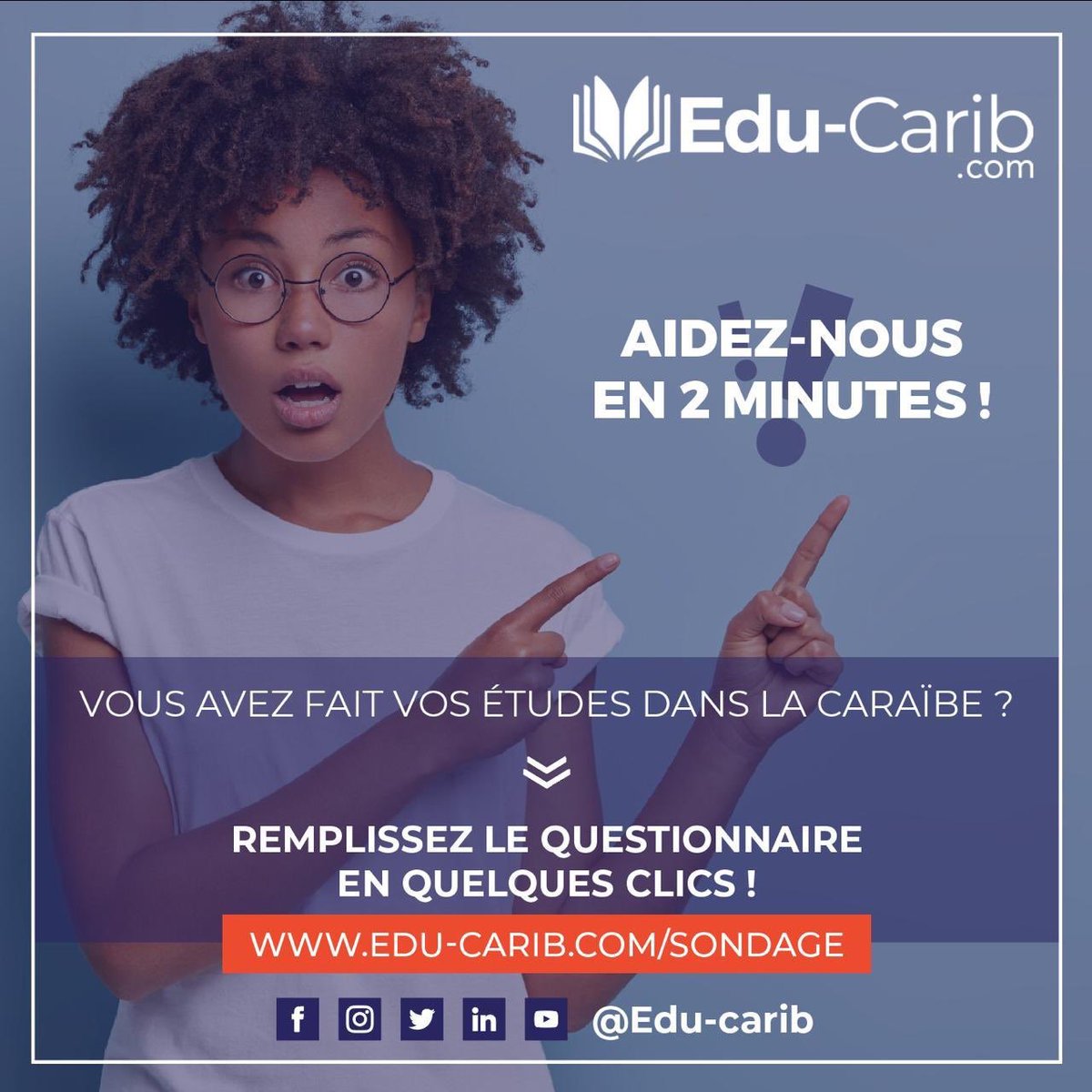 Avez-vous étudié dans la #Caraibe ? Aidez-nous en quelques clics :   ➡️➡️ edu-carib.com/sondage