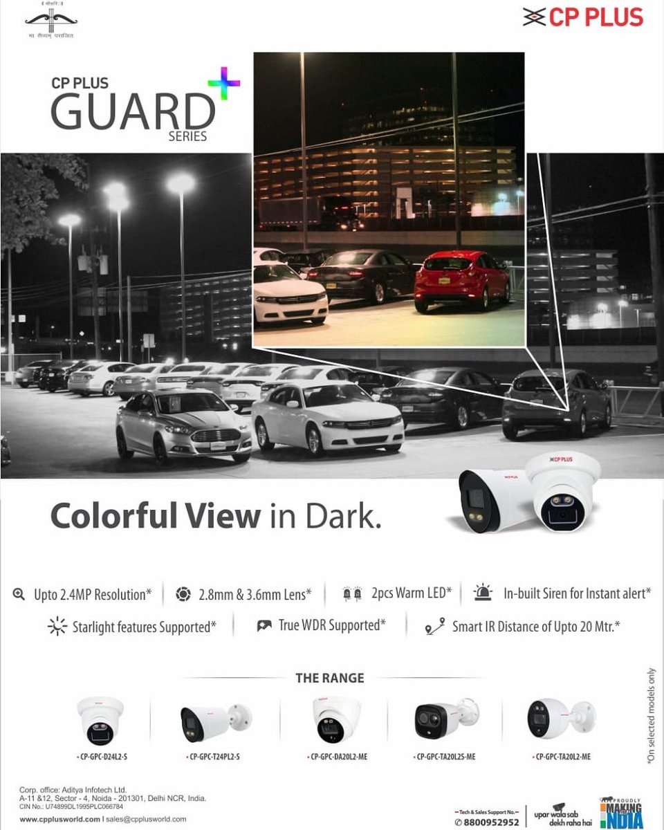 cpplusglobal's tweet photo. Change the way you do surveillance at night!
Colorful View in Dark, with CP PLUS Guard+ Series!
#UparWalaSabDekhRahaHai #CCTV #ThinkSecurityThinkCPPLUS #SecuritySystem #GaurdPlus #ColorfulViewInDark
#CPPLUS https://t.co/RmGc3pD39F
