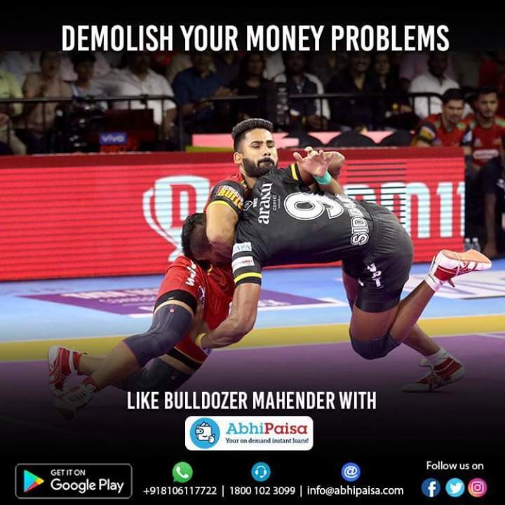 abhipaisa's tweet photo. Raze through all your money problems and destroy them with #AbhiPaisa! Get an instant loan upto 1 lakh with just 1% rate of interest per month.
Download Now! https://t.co/n5aJ8chGTl
#AbhiPaisaHaiNa #Loan #DigitalMoney #PersonalLoans #Credit #InstantLoan #Kabaddi #VivoPKL7 https://t.co/lnkldW8wPZ