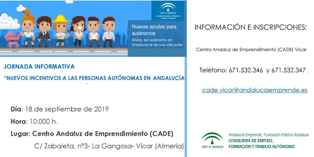 cadealmeria's tweet photo. 📌📌📌¡¡TOMA NOTA‼️ El próximo día 18, a partir de las 10.00 h en el #CADEVICAR, te informaremos sobre las nuevas ayudas que la #JuntadeAndalucía ofrece para los #autónomos. Inscríbete! https://t.co/zqVoNVsmg1 https://t.co/taeeR2nxbD