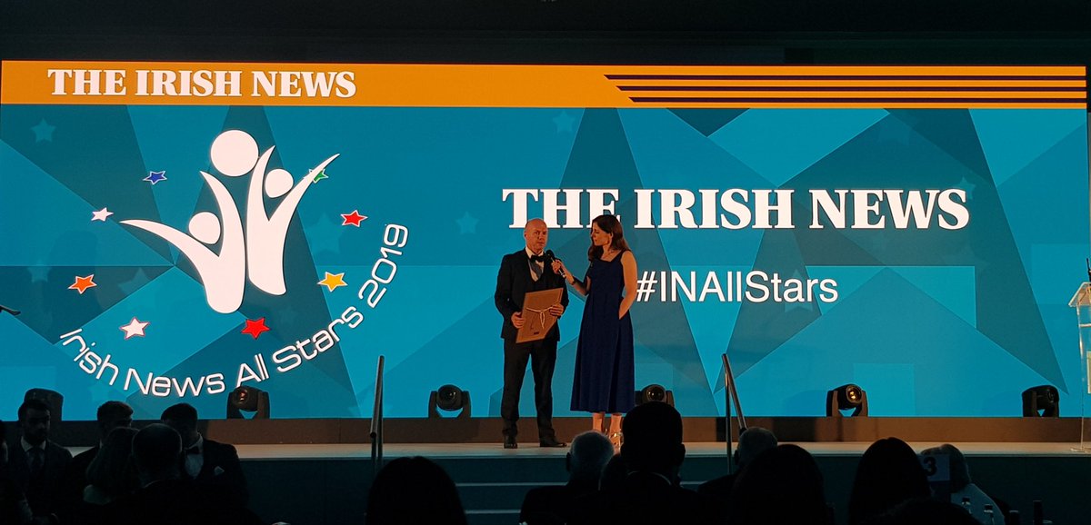 KevinHeavern's tweet photo. I was honoured to be invited to The Irish News Ulster GAA All Star Awards last night. Some great highlights from Tommy Bowe and the 1999 All Stars. This is what our Danske Bank Ulster Schools GAA players are aspiring to. Congratulations to all the winners!  #INAllStars https://t.co/BG0niXrMGi