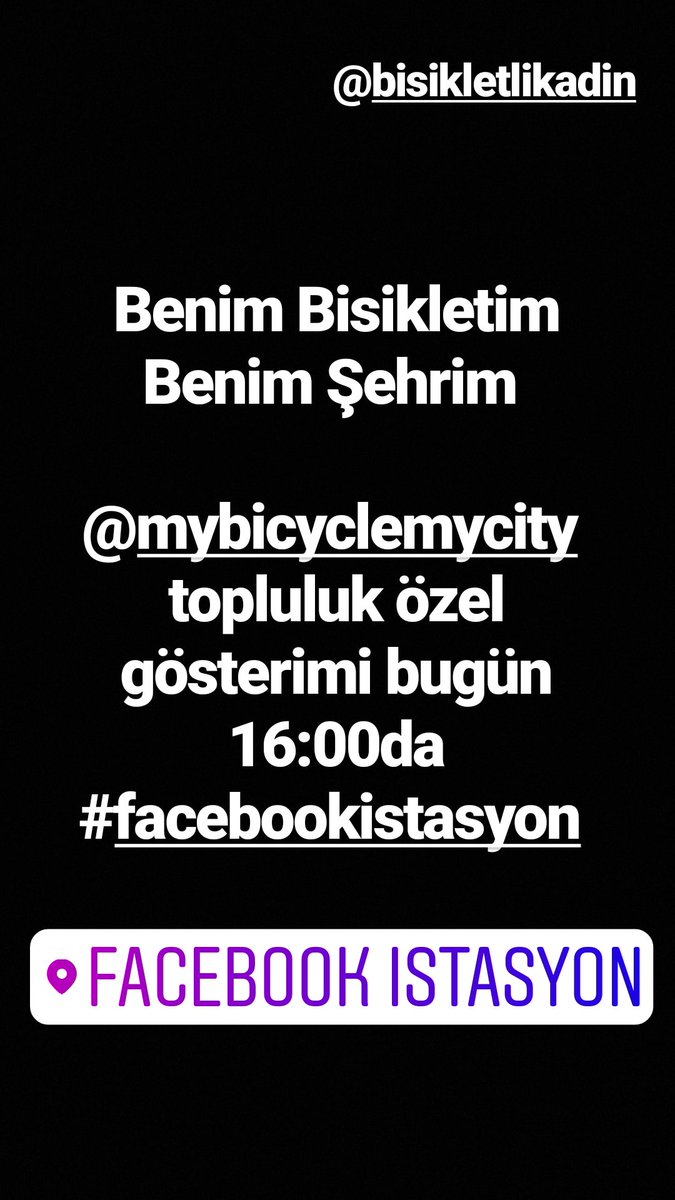 #facebookistasyon dün açıldı ve ilk etkinlik  #benimbisikletimbenimşehrim topluluk özel gösterimi 🚲👭…meansbusinessfilmnight.splashthat.com  @WomenOnBicycle