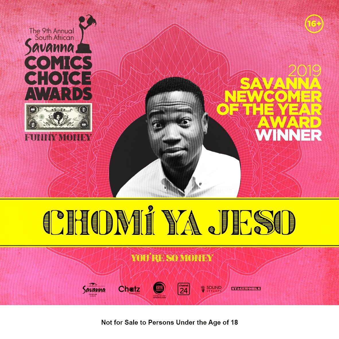 Comics_Choice's tweet photo. Congratulations to @ChomiYaJeso on winning the Savanna Newcomer Award!
 .
@SavannaCider @ChatzConnect @kayafm95dot9 @Channel24 
.
#SavannaCCA #CCA #FunnyMoney #Savanna #LetsChat #kayaFM #Comedy #Channel24 #SoundStylists https://t.co/ytnG0otyPO