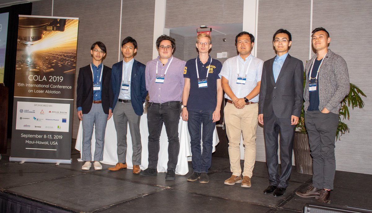 cola2019's tweet photo. Congratulations to our incredible student presenters! They all presented incredible work and represent a bright future for our scientific community! #cola2019 #laserablation #laser #ablation https://t.co/cRTV6DvVLi