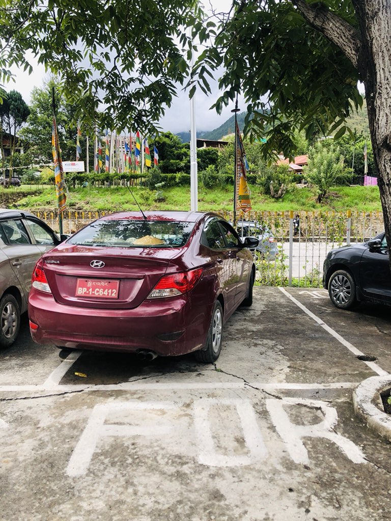 denagchung's tweet photo. @DRUKPOLRBP this is how our irresponsible drivers parks. Do something. Here is the evidence. https://t.co/KX4smaYKkR