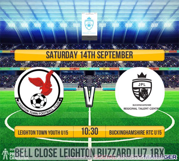 MZanatti's tweet photo. Leighton Town Youth U15s looking forward to welcoming @bucksrtc u15s to Bell Close for this weekend’s @JnrPremLeague Cup Game. #avision4football @LeightonTownFC @MZanatti https://t.co/GbnhUJDqPg