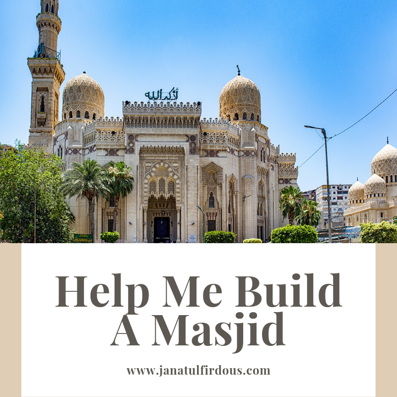 JanatulFirdous's tweet photo. Urgent Donation for Building a house of Allah "Build a mosque in this world and build your place in Jannah". Donate here: https://t.co/PHJOMDWMo3 #mosque #Muslims https://t.co/4MQOfnhHMo