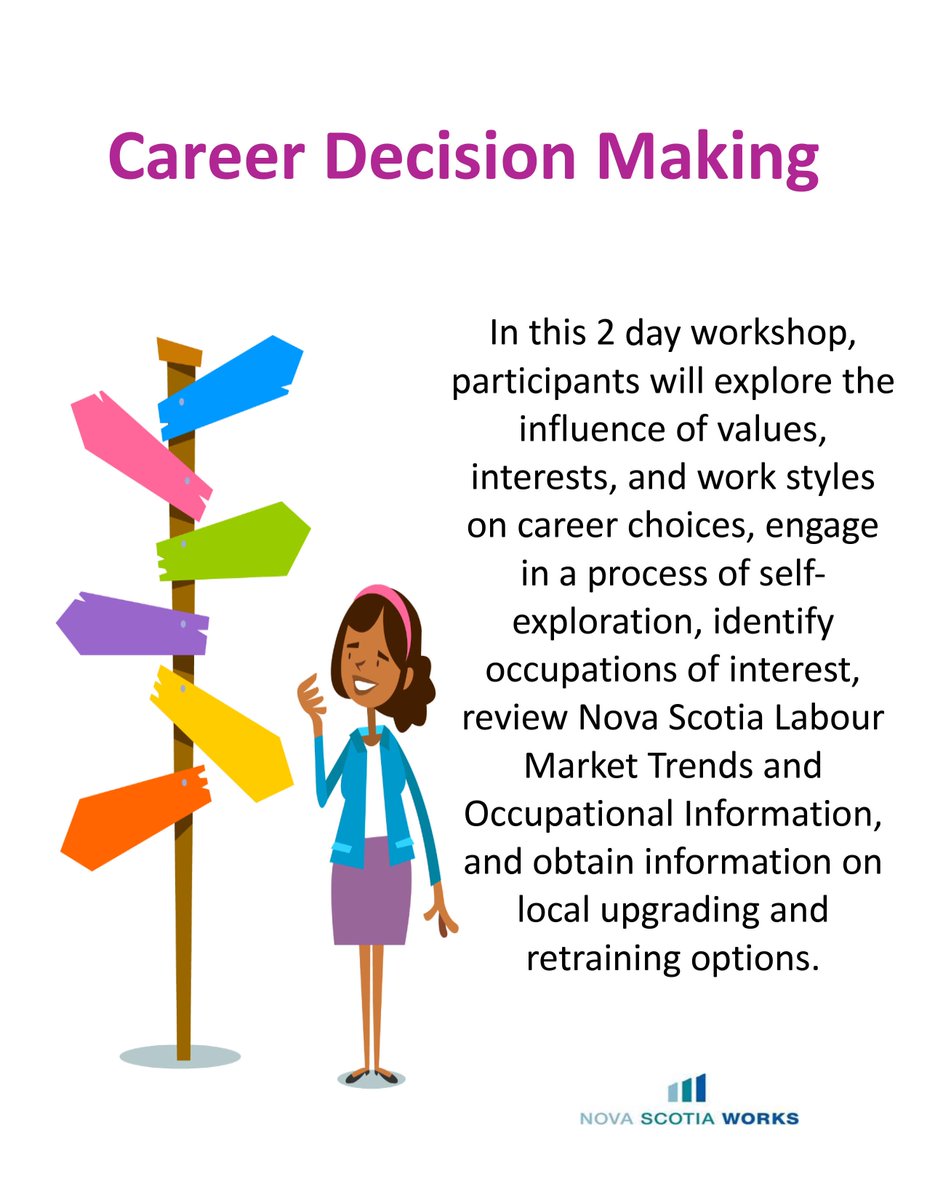 TEAMWorkCooperative en Twitter: "#WORKSHOP: Career Decision Making (2 Day  Workshop). MONDAY &amp; WEDNESDAY, from 10am - 3pm (both days). Need some # Career guidance? Call 902-422-8900 to register! #careeradvice  #JobSearchHalifax https://t.co/41IrH4CkiG ...