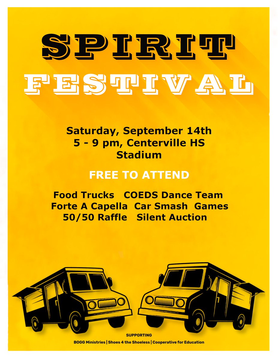 ElksStuCo's tweet photo. SATURDAY 5-9!!!
CENTERVILLE HIGH SCHOOL!!!
EVERYONE'S INVITED!!!
@Shoes4Shoeless @BoggMinistries @TheHerdCHS @birdisthaword13 @BoroBlueCrew @brookstudentgov @carrollpatriots @MiamisburgSS @Fhshawksnest 

Help spread the word.
#SpiritChain https://t.co/SdEsbJgz3v