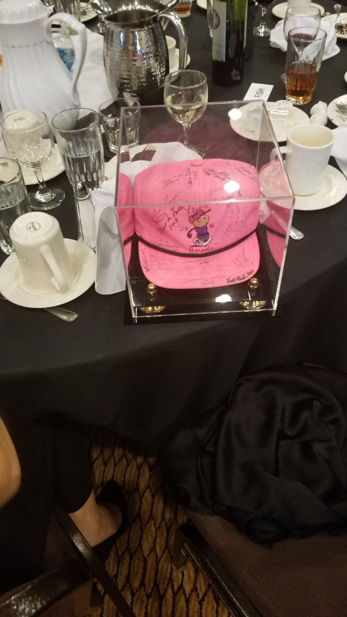 sharilnestor's tweet photo. @LandTitleAZ32 This pink hat - the one and only that you get to keep for 1 full calendar year- brought a whopping $4K when auctioned off tonight! https://t.co/lue7OOudEZ