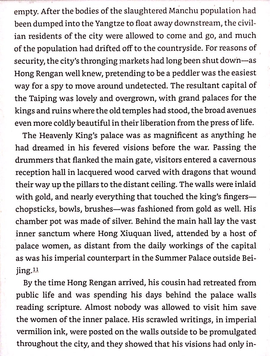 The Taiping capitol of Nanjing was heavily fortified, resisting Manchu siege. The Confuscian & Daoist temples had been destroyed, and the local Manchus exterminated. Apocalyptic war propaganda covered the walls.