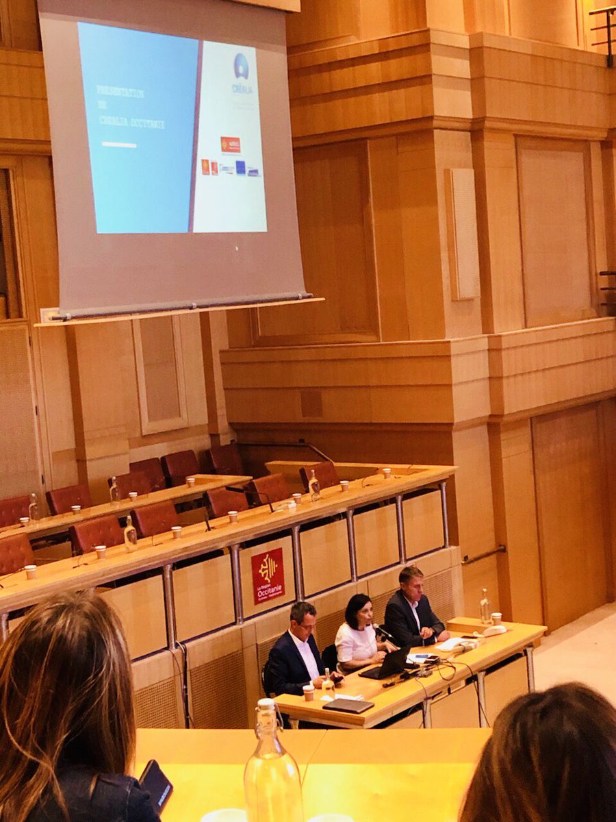 CREALIAocc's tweet photo. @LaureLenzotti présentait hier (aux côtés de la Région @Occitanie et @IrdiSoridec) le dispositif de financement des entreprises innovantes @CREALIAocc devant une belle assemblée réunissant les acteurs de l’écosystème régional. #financement #innovation #occitanie #crealia #tx0 https://t.co/fYqlzfOblg