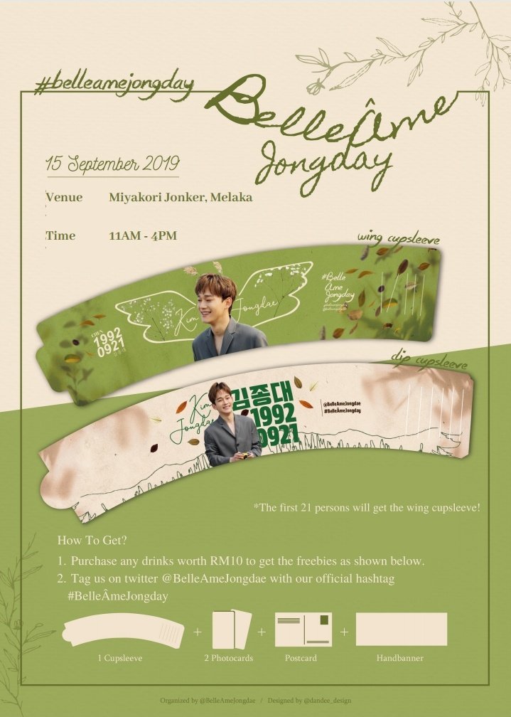 foryoung_k's tweet photo. [HELP RT] 

D-3 Chen Cupsleeve Event by @BelleAmeJongdae #BelleAmeJongday in Melaka.

🍁Place : Miyakori Jonker, Melaka
🍁Date : 15 Sep 19 
🍁Time : 11pm - 4pm

Please refer to the poster for more info or contact our reps through dm (@firelightnation, @Jdfluenza21_kim, @nsyaznh) https://t.co/PkEwH4AoRh