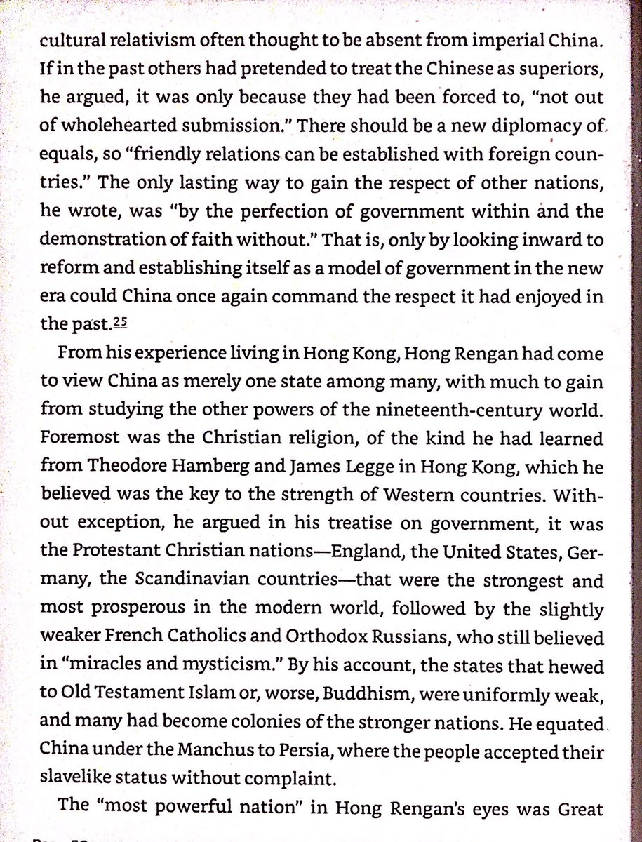 Taiping’s prime minister’s views on equal foreign relations, the relative strengths of various states & faiths, and his admiration of USA.