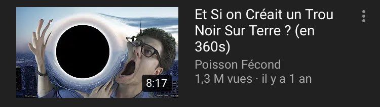 Fanfoiii's tweet image. What If a Coin-Sized Black Hole Appeared on Earth? youtu.be/gfuJyVkMH_g @PoissonFecond hello j’ai comme l’impression que cette vidéo est un reponpage assez violent de ta vieille vidéo  tu devrais voir... #plagiat #MathPodCast
