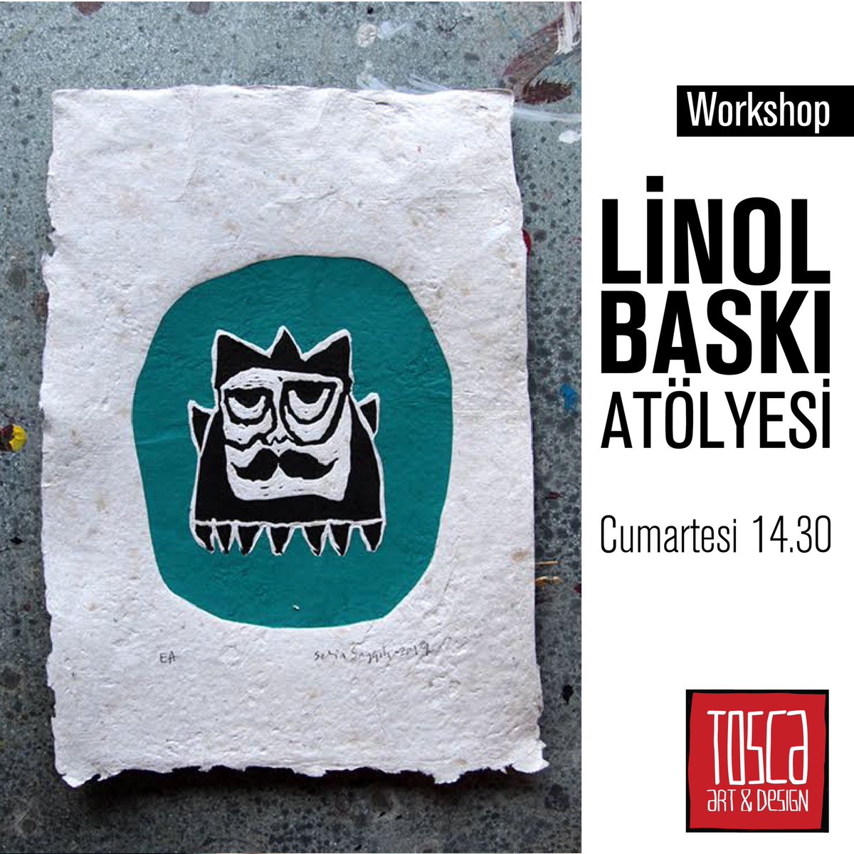 Tasarla Kazı Bas! Linol baskı atölyesi Tosca'da.
Baskı atölyelerimize size uyan zamanlarda tek günlük ya da aylık katılım sağlayabilirsiniz. 
Kayıt ve Bilgi : [(312) 465 05 48]
#linocut #artstudio #linocut #etkinlik #workshop #ankaraetkinlik #printmakingstudio #toscaartdesign