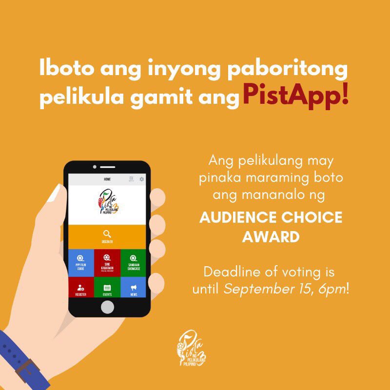 isabelbulatao's tweet photo. Vote now for LSS on PistApp! Deadline of voting is until 6PM of Sept 15, 2019 only. Audience Choice (PistApp) will be announced at the Awards Night. Maraming salamat po. #LSSTheMovieNowShowing https://t.co/z4LCYDig9w