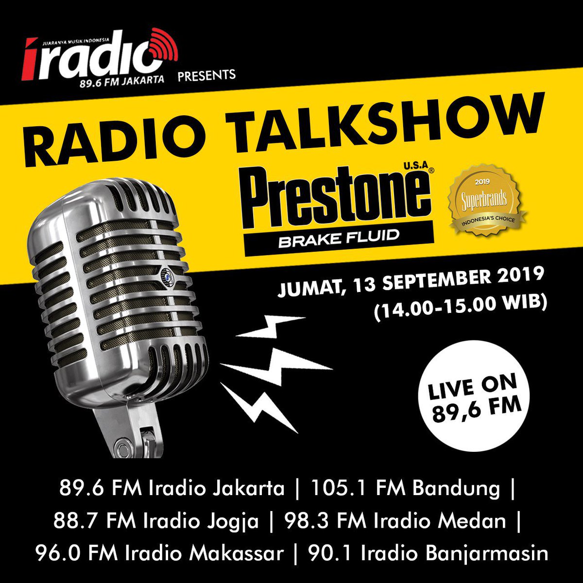 Kalau mau tahu lebih banyak tentang Brake Fluid, dengerin talkshownya siang ini jam 14:00 WIB ya sob...