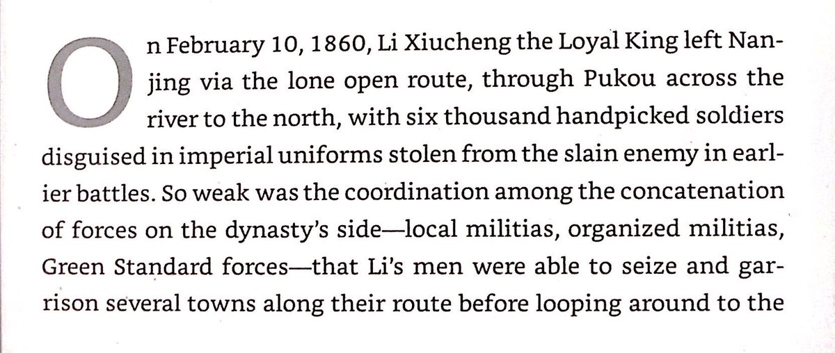Taiping had troops dressed in Qing uniforms overrun a number of Qing camps, then terrorized a city. The Qing pulled 25% of their troops back from the Nanjing siege to stop them, then Taiping attacked the siege camps and defeated the Qing armies.