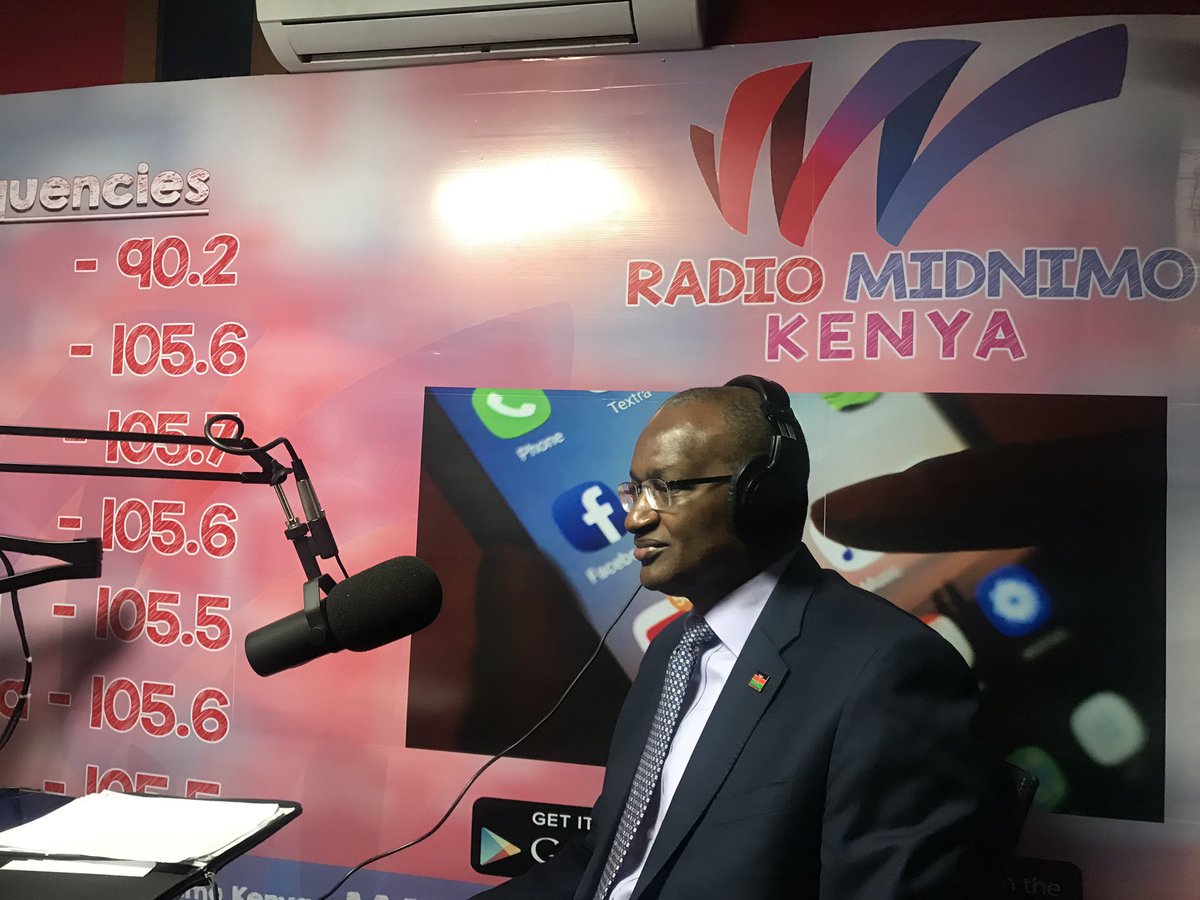 CBKKenya's tweet photo. Governor @njorogep live right now on @RMidnimo. Tune in. https://t.co/0xCIlaHo2F