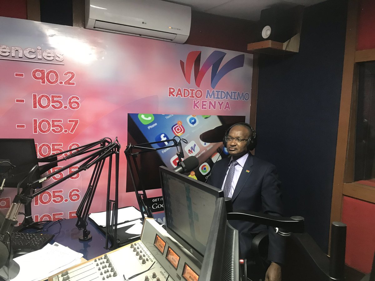 CBKKenya's tweet photo. Governor @njorogep live right now on @RMidnimo. Tune in. https://t.co/0xCIlaHo2F