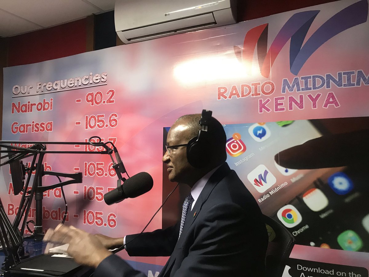 CBKKenya's tweet photo. Governor @njorogep live right now on @RMidnimo. Tune in. https://t.co/0xCIlaHo2F