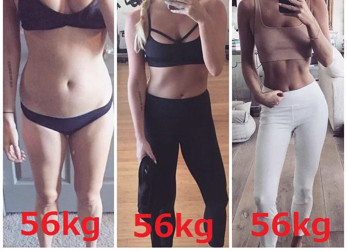 こちらの3人の女性の体重は同じです！！でも体脂肪に差が！！