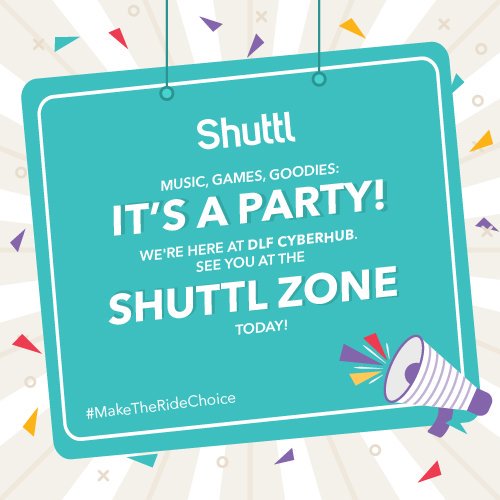 Shuttl_Ind's tweet photo. Grooving to music, binge-watching and chilling - this is the way office commute ought to be!

Come, experience all of it live @ Shuttl Zone at the DLF CyberHub, Gurugram today.🤩 See you!

#MakeTheRideChoice #Shuttl #Gurgaon #Event https://t.co/bWN8CE01qm