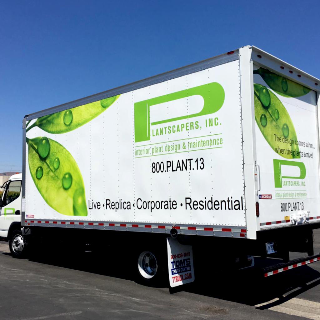 WrapOne's tweet image. Spot Graphics for Plantscapers on Box Truck