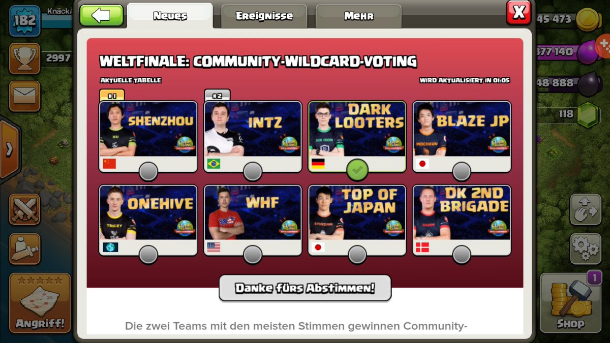 KnackAttack_'s tweet photo. Really wanna see the boys from @TribeGamingCoC perform in Hamburg! #Vote4DarkLooters https://t.co/u0Eo4xuDrj