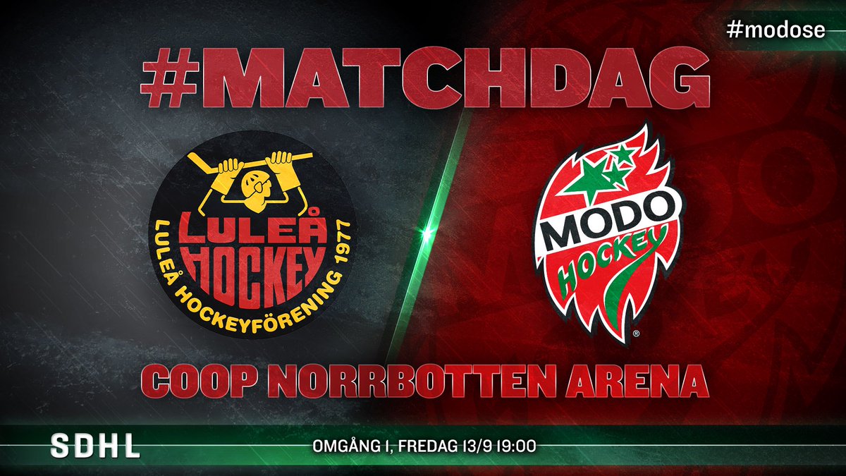 MoDo_Hockey's tweet photo. Dags för premiär i SDHL 2019/2020! MODO Hockey reser till Luleå för att ta sig an Luleå Hockey/MSSK. #matchdag #modose https://t.co/q6BYnzEwsJ